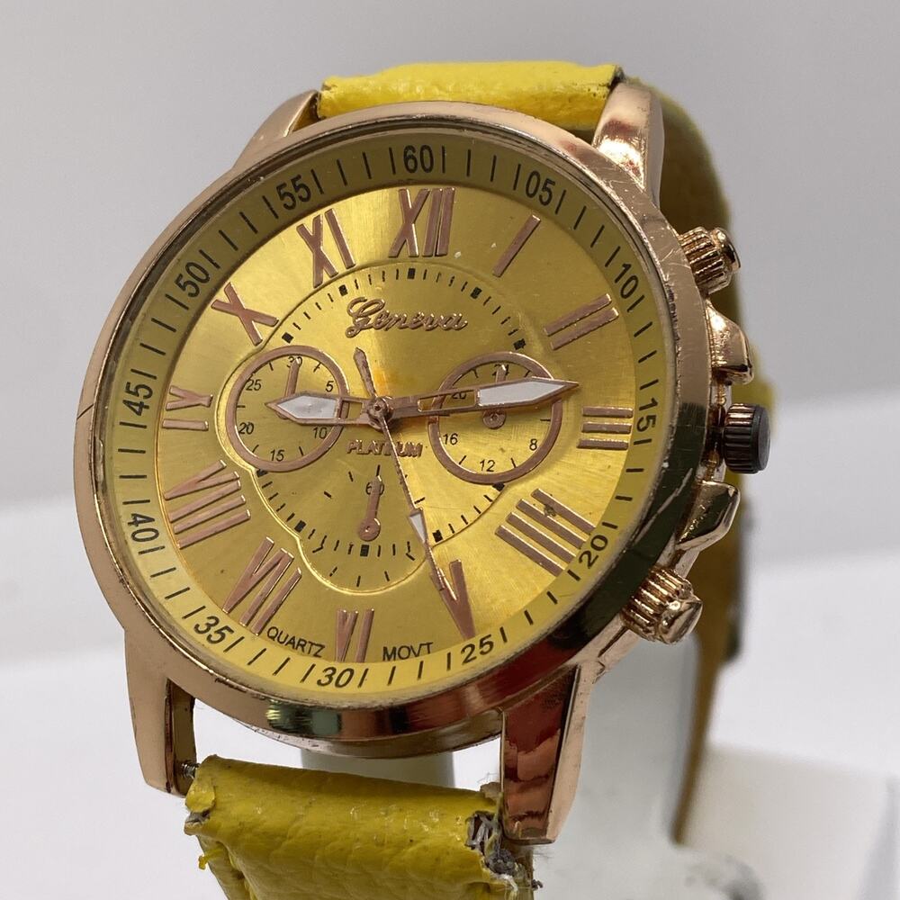 Womens Colorful Band Rose Gold Watch Works New Battery